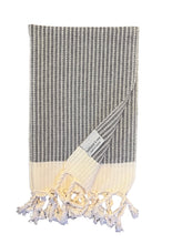 Load image into Gallery viewer, White Stripe Weave Hand Towels
