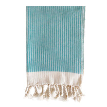 Load image into Gallery viewer, White Stripe Weave Hand Towels