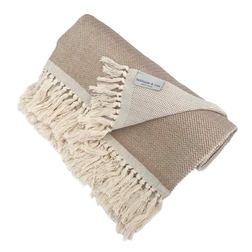 Herringbone Camel Throw Blanket