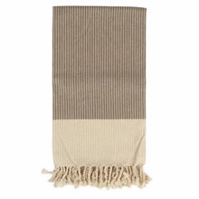 Load image into Gallery viewer, White Stripe Towel - Camel
