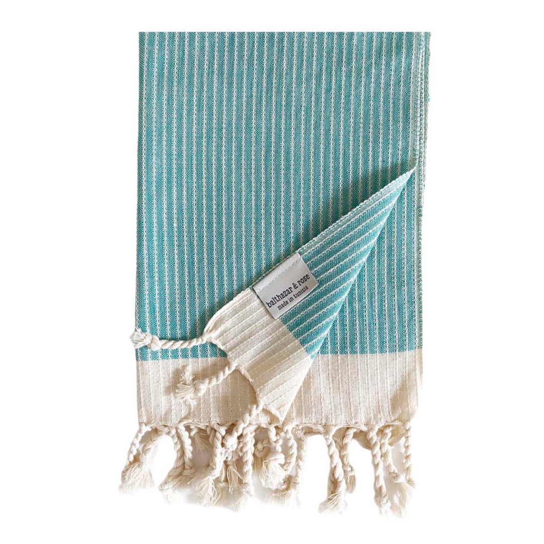 White Stripe Weave Hand Towels